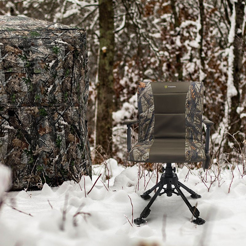 TideWe Heated Hunting Chair Adjustable Height 360° Swivel Blind Chair With Armrests